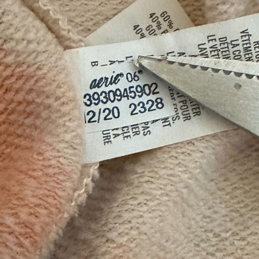 Aerie Tie Dye Graphic Sweatshirt Medium Please Just Trust Me Crewneck Peach - Picture 15 of 16
